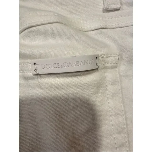 Dolce & Gabbana White Distressed Skinny Jeans IT 38 US 2 Made in Italy Stretch D - Picture 9 of 11